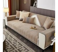 OBASDFD Copridivano In Ciniglia, Componibile Lavabile Antiscivolo, Protezione Morbida E Spessa For Mobili(Khaki,90 * 90cm/35.4 * 35.4in)