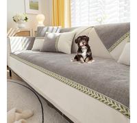 OBASDFD Copridivano In Ciniglia Patchwork, Fodera Antiscivolo E Lavabile For Divano Componibile(Grey,Pillowcase45*45cm)