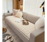 OBASDFD Copridivano In Ciniglia Ricamata For Divani Componibili, Fodera Antiscivolo Spessa, Adatta Agli Animali Domestici(Abeige,70 * 150cm/27.5 * 59in)