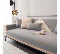 OBASDFD Copridivano In Ciniglia Ricamato For Divani Componibili, Fodera Antiscivolo Spessa, Protezione For Mobili(Grey,Pillow11.8 * 19.7in)