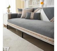 OBASDFD Copridivano In Ciniglia, Universale, Antiscivolo, Lavabile, Reversibile, Protezione For Mobili(Grey,110 * 210cm/43 * 83in)