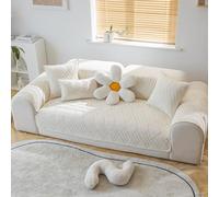 OBASDFD Copridivano In Cotone Jacquard Con Retro Antiscivolo, Protezione Minimalista For Divani Componibili In Tinta Unita(Beigec,110 * 180cm/43 * 71in)