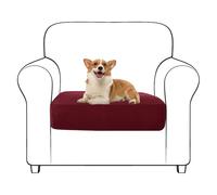 OBASDFD Copridivano In Jacquard For Animali Domestici, Protezione Mobili Con Design Antiscivolo, Reversibile Un Solo Posto(Burgundy)