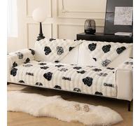 OBASDFD Copridivano In Morbida Pelliccia Con Retro Antiscivolo, Protezione Lavabile For Mobili, Ideale For Proprietari Di Animali Domestici(White,110 * 110/43 * 43in)