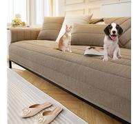 OBASDFD Copridivano In Morbido Velluto Di Cotone Con Design Antiscivolo, Fodera Lavabile E Resistente For La Protezione Dei Mobili(Curry,110 * 240cm/43 * 94.5in)