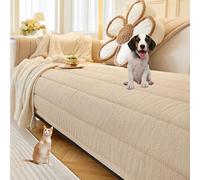 OBASDFD Copridivano In Morbido Velluto Di Cotone Con Design Antiscivolo, Fodera Lavabile E Resistente For La Protezione Dei Mobili(Khaki,Pillowcover45*45cm)