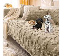 OBASDFD Copridivano In Pelliccia Sintetica For Divani Componibili, Fodera Antiscivolo Lavabile A Forma Di L(Curry,90 * 240cm/35.4 * 94.5in)