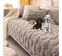 OBASDFD Copridivano In Pelliccia Sintetica For Divani Componibili, Fodera Antiscivolo Lavabile A Forma Di L(Grey,110 * 240cm/43 * 94.5in)