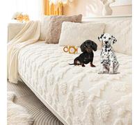 OBASDFD Copridivano In Pelliccia Sintetica For Divani Componibili, Fodera Antiscivolo Lavabile A Forma Di L(Cream,110 * 180cm/43 * 71in)