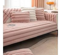 OBASDFD Copridivano In Pelliccia Sintetica For Divani Componibili, Fodera Antiscivolo Spessa, Calda Protezione For Mobili Invernali(Pink,70 * 150cm/27.6 * 59in)