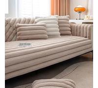 OBASDFD Copridivano In Pelliccia Sintetica For Divani Componibili, Fodera Antiscivolo Spessa, Calda Protezione For Mobili Invernali(Khaki,90 * 210cm/35.4 * 83in)