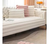 OBASDFD Copridivano In Pelliccia Sintetica For Divani Componibili, Fodera Antiscivolo Spessa, Calda Protezione For Mobili Invernali(Beige,110 * 240cm/43 * 94.5in)