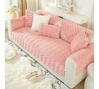 OBASDFD Copridivano In Peluche Antiscivolo, Resistente Agli Animali Domestici, Componibile In Pelliccia Di Coniglio Spessa, Lavabile(Pink,70 * 70cm/27.6 * 27.6in)