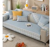 OBASDFD Copridivano In Pizzo Di Cotone Antiscivolo Lavabile For La Protezione Mobili Componibili A L(Grey,90 * 160cm/35.4 * 63in)