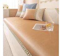 OBASDFD Copridivano In Seta Di Ghiaccio Rinfrescante, Fodera Traspirante E Antiscivolo For Divani Componibili, Protezione For Mobili Lavabile(Khaki,70 * 210CM/27.5 * 63IN)