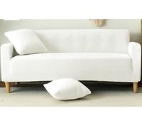 OBASDFD Copridivano in tessuto jacquard, altamente elasticizzato, antiscivolo, spesso, resistente agli animali domestici (bianco, 3 posti (190-230 cm)