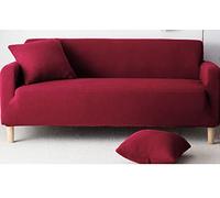 OBASDFD Copridivano in tessuto jacquard, altamente elasticizzato, antiscivolo, spesso, resistente agli animali domestici (rosso, 3 posti (190-230 cm)