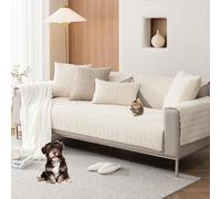 OBASDFD Copridivano In Velluto A Coste, Fodera Antiscivolo Lavabile For Divano Componibile(Beige,70 * 90cm/27.6 * 35.4in)