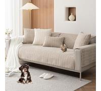 OBASDFD Copridivano In Velluto A Coste Spesso Con Retro Antiscivolo, Fodera Protettiva Universale For Divani E Poltrone Reclinabili(Curry,90 * 90cm/35.4 * 35.4in)