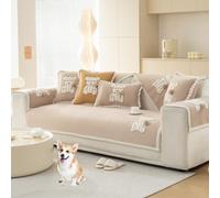 OBASDFD Copridivano In Velluto Con Motivo A Orso, Protezione Antiscivolo Elasticizzata For Divani Componibili(Curry,90 * 90cm/35.4 * 35.4in)