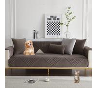 OBASDFD Copridivano In Velluto, Universale, For Divani Componibili, Lavabile, Adatto Agli Animali Domestici(Dgrey,110 * 110cm)