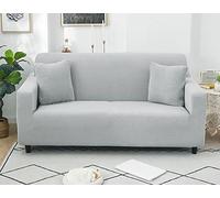 OBASDFD Copridivano Jacquard, Universale Antiscivolo In Spandex, 1 Pezzo(Light Grey,4 Seater(235-300cm))