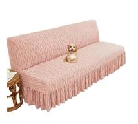 OBASDFD Copridivano Letto Elasticizzato Con Gonna, Universale Lavabile For Futon(Pink,Large)