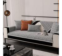 OBASDFD Copridivano Moderno Antiscivolo A Forma Di L - Componibile Che Protegge I Mobili Tutto L'anno, Si Adatta A Diversi Stili Cuscini(Black,Pillowcase45*45cm)