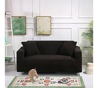OBASDFD Copridivano Moderno Elasticizzato In Jacquard, Lavabile In Lavatrice For La Protezione Del Soggiorno(Black,3 Seater(190-230cm))