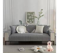 OBASDFD Copridivano Reclinabile In Velluto, Elasticizzato, Antiscivolo, Lavabile(Grey,110 * 160cm/43 * 63in)