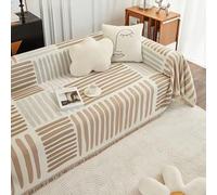 OBASDFD Copridivano Reversibile In Ciniglia, Protezione Antiscivolo Multiuso For Mobili(Curry,180 * 260cm/71 * 102in)