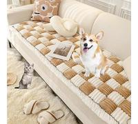 OBASDFD Copridivano Reversibile In Cotone, Fodera Antiscivolo A Prova Di Animali Domestici For La Protezione Dei Mobili(Khaki,45 * 45cm/17.7 * 17.7in)