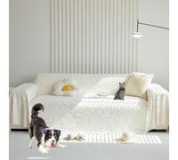 OBASDFD Copridivano Reversibile In Jacquard Morbido, Fodera Antiscivolo Lavabile For Divani Componibili(Beige,180 * 300cm/71 * 118in)