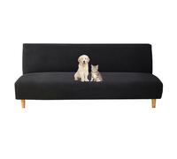 OBASDFD Copridivano senza braccioli, in tessuto jacquard, elastico, per soggiorno e camera da letto (nero, S)