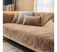 OBASDFD Copridivano spesso e morbido in peluche con retro antiscivolo, fodera protettiva universale for divani poltrone reclinabili(Curry,110 * 160cm/43 * 63in)