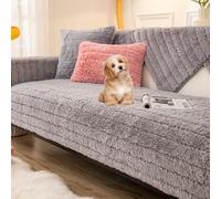 OBASDFD Copridivano Spesso In Peluche, Fodera Antiscivolo Lavabile For Divano Componibile A Forma Di L(Bgray,110 * 160cm/43 * 63in)