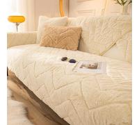 OBASDFD Copridivano Spesso In Peluche, Fodera Antiscivolo Lavabile For Divano Componibile A Forma Di L(Abeige,90 * 180cm/35.4 * 71in)