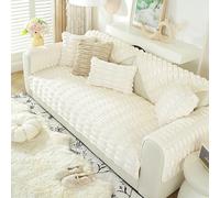 OBASDFD Copridivano Universale Antiscivolo In Pelliccia Di Coniglio 3D - Protettivo For Animali Domestici(Cream,90 * 210cm/35.4 * 83in)