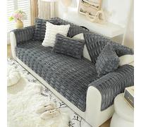 OBASDFD Copridivano Universale Antiscivolo In Peluche Spesso 3D For Divani Componibili Con 1-4 Cuscini(Grey,90 * 180cm/35.4 * 71in)