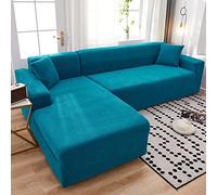 OBASDFD Copridivano universale elasticizzato antiscivolo per il restauro e la protezione dei mobili (blu, 3 posti (190-230 cm)