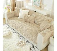 OBASDFD Copridivano Universale In Peluche, Protezione Antiscivolo For Divani Componibili, Soffice, Decorazione La Casa(Khaki,70 * 70cm/27.6 * 27.6in)