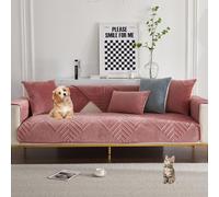 OBASDFD Copridivano Universale In Velluto A Forma Di L, Protezione Antiscivolo For Divano Componibile(Pink,110 * 110cm)
