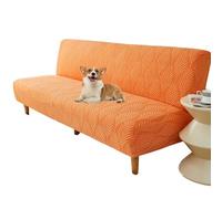 OBASDFD Copridivano Universale Senza Braccioli, Antiscivolo Lavabile Con Protezione For Animali Domestici(Orange,Medium)