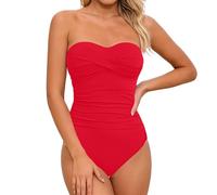 OBASDFD Costume da Bagno Donna, Versatile con Spalline Regolabili, Design Senza Schienale, Cintura Rimovibile E Due Modi di Indossarlo - Ideale for Le Vacanze La Spiaggia., Nero, S(Rd1,S)