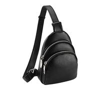 OBASDFD Crossbody Bag Couple Multifunctional Leather One Shoulder Messenger(Black)