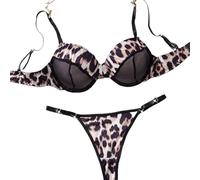 OBASDFD Exotic Lingerie Women Underwear Mesh Romantic Patchwork Bra Thong Comfortable Female Brief Sets(M)(S)