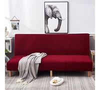 OBASDFD Fodera elasticizzata per divano letto senza braccioli, antiscivolo, morbida, rimovibile e lavabile, colore rosso vino, S (160-190 cm)