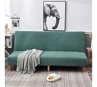 OBASDFD Fodera elasticizzata per divano letto senza braccioli, antiscivolo, morbida, rimovibile e lavabile, colore verde scuro, S (160-190 cm)