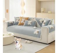 OBASDFD Fodera For Divano Componibile Con Stampa Orso In Velluto, Antiscivolo, Lavabile, Adatta Agli Animali Domestici(Blue,70 * 150cm/27.6 * 59in)