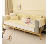 OBASDFD Fodera For Divano Componibile In Velluto A Coste Patchwork, Antiscivolo, Lavabile, For Animali Domestici(Yellow,70 * 90cm/27.6 * 35.4in)